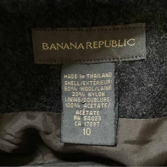 Banana Republic A-Line Gray Wool Skirt Womens Pleated Lined Side Zip (10) - Picture 3 of 9